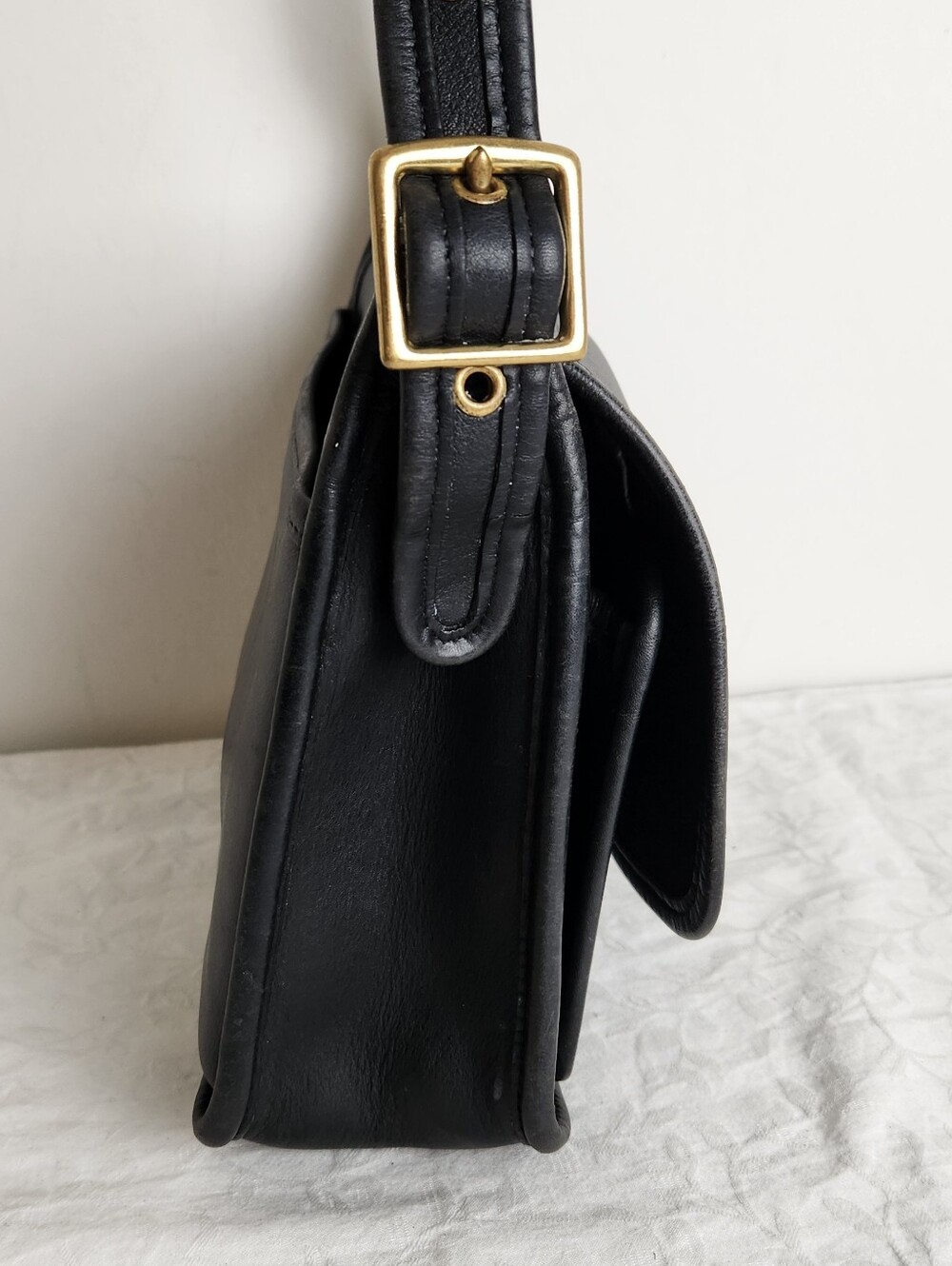 Vintage Black Leather Coach Purse - Picture 6 of 16